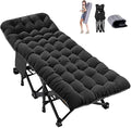 DoCred Oversized XXL Folding Camping Cot with Mattress Heavy Duty Sleeping Cot Bed Portable Adults Outdoor Bed with Carry Bag Travel Camp Cots