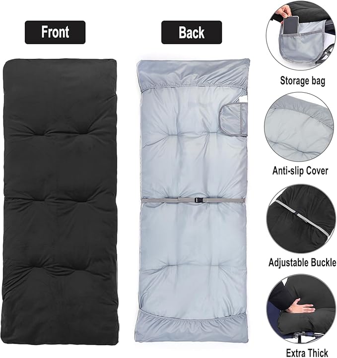 Sleeping Cot Pads (75 x 28) with Elastic Straps Portable for Outdoor &amp Hiking Cotton Soft Thick Camping Cot PadWaterproof