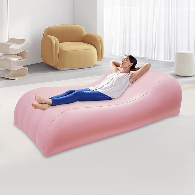 17.71 * 14.17in Inflatable Couch After Surgery with Air Pump 3-Minute Fast BBL Chair with Hole for Butt Ergonomics PVC Pregnancy Mattress Air Mattress for Camping Traveling Hiking