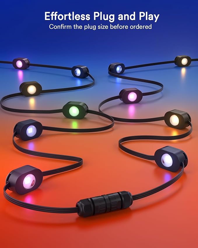 Lumary Waterproof 3Pin Wire Connector for Permanent Outdoor Lights Black 2 Pack