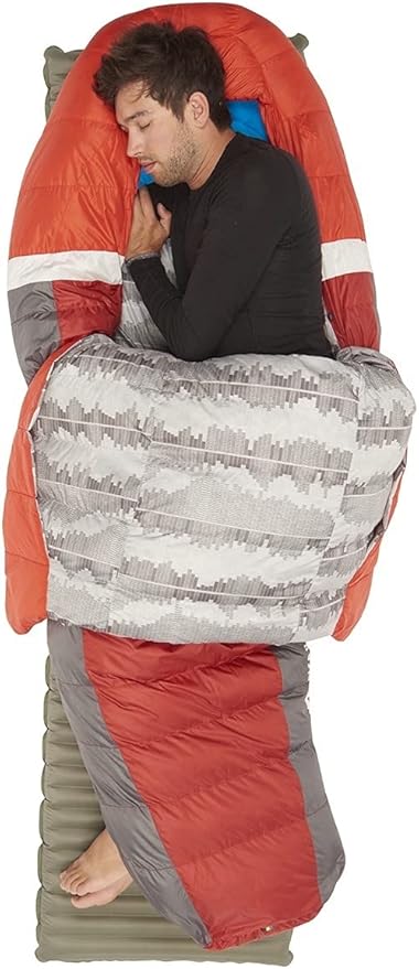 Sierra Designs Backcountry Bed 20 Degree Sleeping Bag with 650 Fill Dridown - Lightweight Zipperless Down Sleeping Bag for Camping &amp Backpacking -Men Women &amp 2 Person