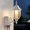 Upgraded Porch Lights Outdoor Wall Light with GFCI Outlet Waterproof Exterior Lighting Fixtures Wall Mount Outside Light for House Patio GarageWhite1 PackNo Sensor