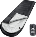 MEREZA Sleeping Bags for Adults Cold Weather Mens Warm Sleeping Bag for Big and Tall Girls Boys with Compression Sack for 3-4 Season Camping Backpacking Hiking