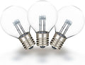Novelty Lights 25 Pack G30 Glass LED Globe Bulbs String Light Replacement Bulbs E12 Candelabra Base Energy Efficient Outdoor Patio Lighting Pure White