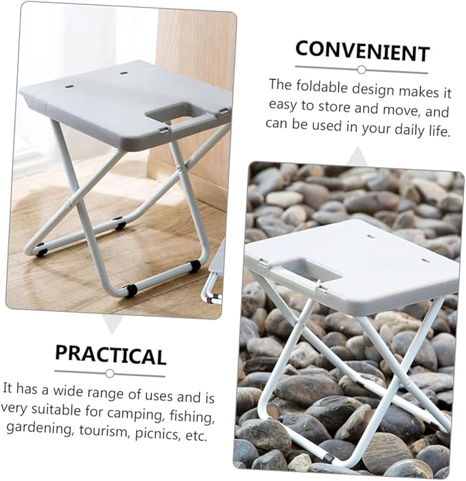 Compact Foldable Stool Portable Outdoor Chair Anti-Slip Surface Lightweight Design for Camping Hiking and Garden Use 1 Piece