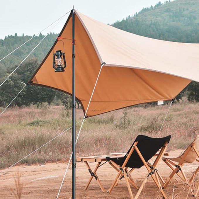 Telescopic Tarp Poles Canopy Adjustable Carbon Fiber Poles Set of 2 Portable &amp Lightweight Tent Tarps for Awning Camping Hiking 94.5