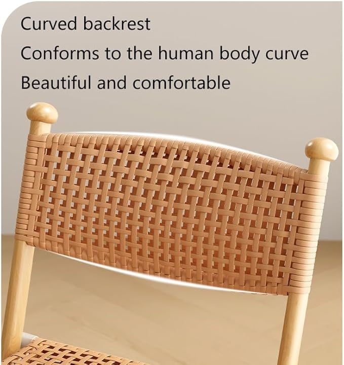 Portable Folding Camping Stool - Lightweight Collapsible Chair for Kitchen and Guests Rattan Design Compact and Easy to Store Ideal for Outdoor Use