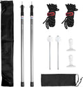 GEEWAY 2 Pcs 7.5FT Tarp Poles for Camping Heavy Duty Telescoping Tent Pole Aluminum Adjustable Tent Poles for Outdoor Activity Wilderness Adventure and RV Travel (Grey)