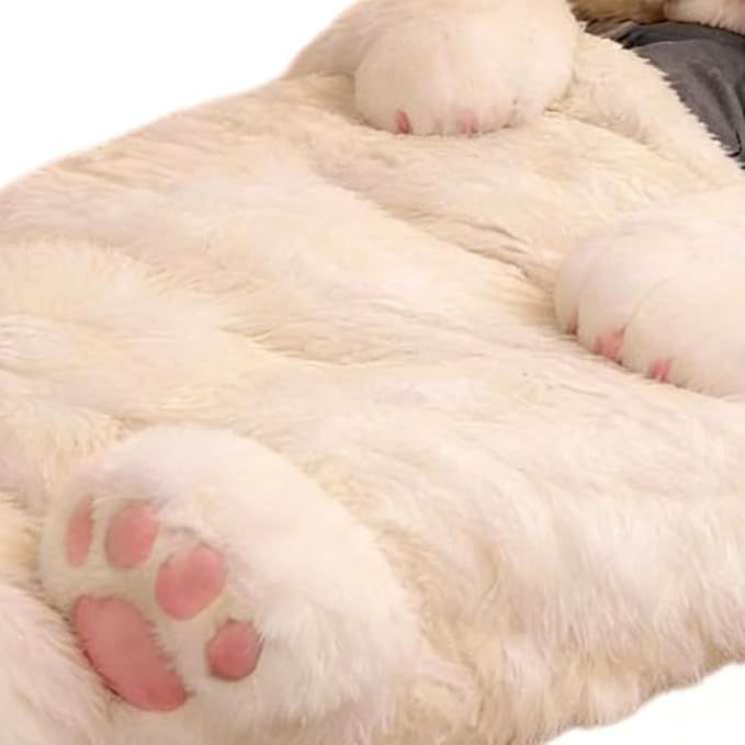 Plush Cat Print Envelope Sleeping Bag | 175x80cm Indoor Wearable Cat Sleeping Bags for Adult | Cute Animal Shaped Blanket| Winter Plush Sleep Sack