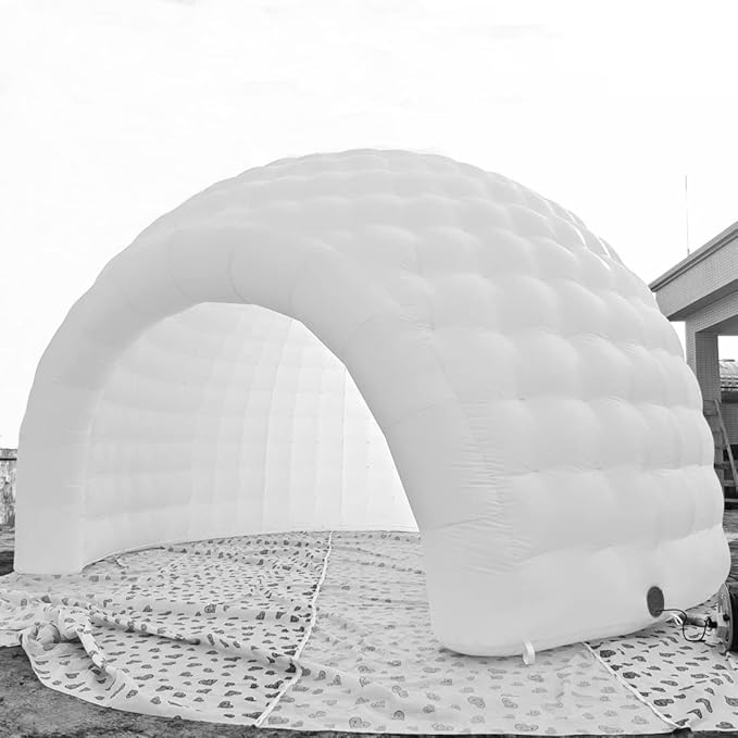 Portable Inflatable Igloo Dome Tent Inflatable Marquee Canopy Shelter with Air Blower&ampLED Light for Exhibition Camping Party Event