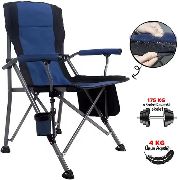 Legend Camping - Professional Fold&ampGo Folding Camping Chair – Blue
