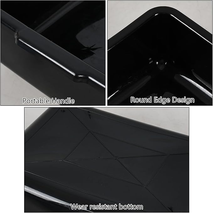 25 L Commercial Bus Boxes 4-Pack Plastic Dish Bus Tub Black