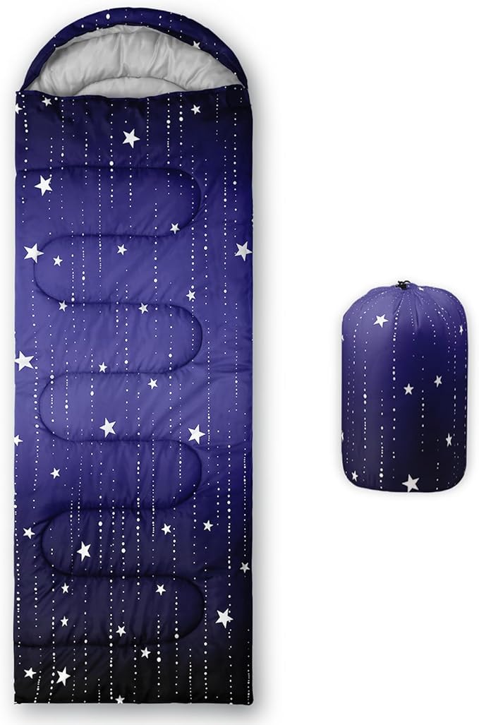 QOOMO Camping Sleeping Bags3 Season Warm &amp Cool WeatherLightweightWaterproof Sleeping Bags for Adults &amp KidsTravelingand OutdoorsCamping Gear Equipment