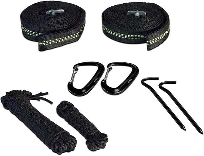 Oak Creek Camping Hammock and Accessories. Complete Package with Mosquito Bug Net Rain Fly Tree Straps. Great for Hiking Backpacking and Travel. Weighs Only 4 Pounds.