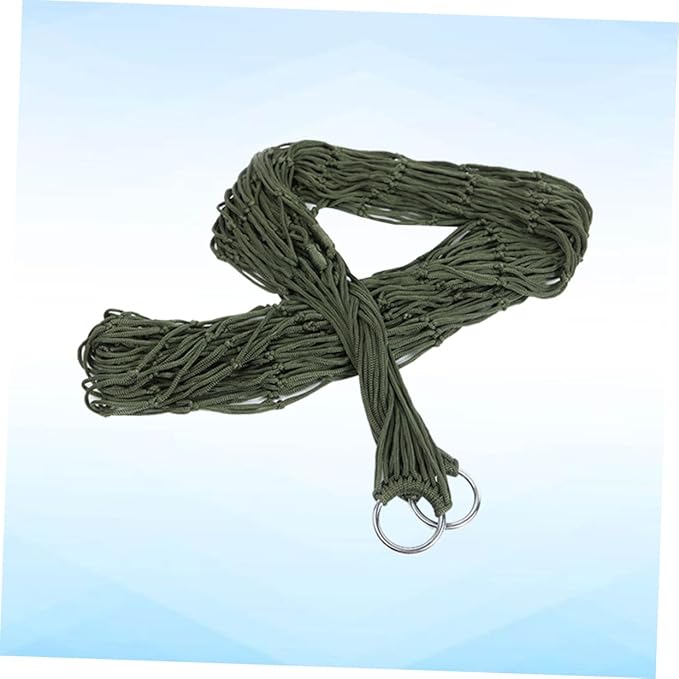 VANZACK 2pcs Outdoor Nylon Rope Hammock Portable Mesh Hanging Bed for Camping Hiking and Leisure Army and Breathable Design