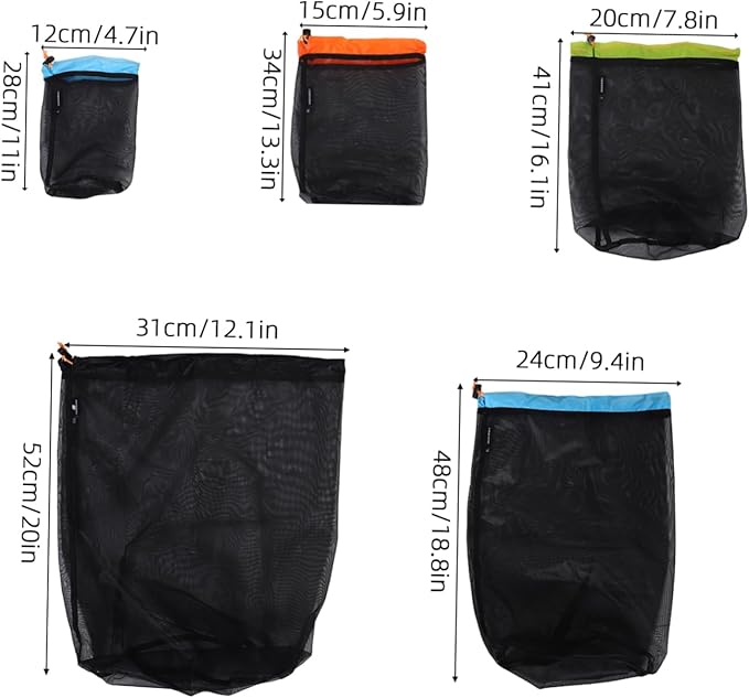 BESPORTBLE Dventure Bag Set: Mesh Storage Sack for Camping Hiking Travel 1 Set Drawstring Large Capacity Polyester Mesh Reusable