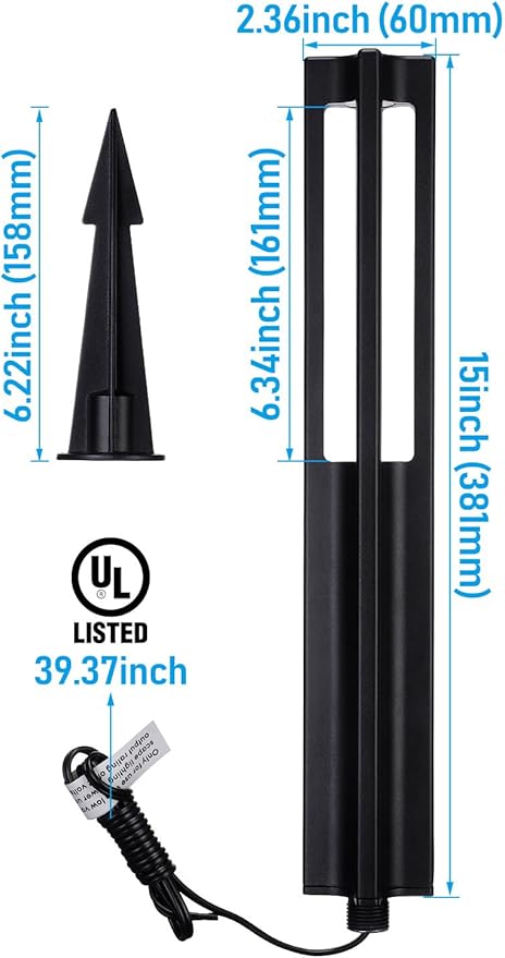 LEONLITE 10-Pack Low Voltage Landscape Pathway Lights LED Bollard Path Lights 3W Outdoor Landscape Lighting for Driveway Garden Aluminum 12-15V AC/DC IP65 Waterproof 3000K Warm White Black
