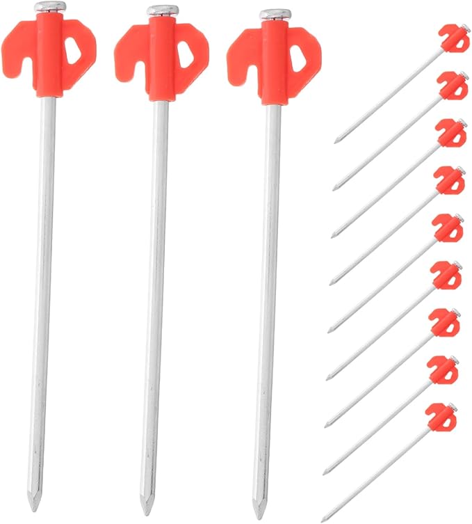 GALPADA 20Pcs Portable Metal Ground Nails Windproof Tent Pegs for Outdoor Activities Lawn Stakes for Tents and Decorations Durable Material Easy Installation