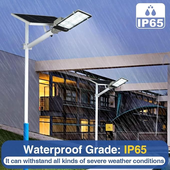 8000W LED Solar Street Lights Outdoor Dusk to Dawn Security Flood Light with Remote Control Wireless Waterproof Perfect for Yard Parking lot Street Garden and Garage