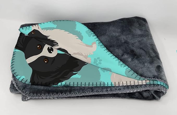Caroline's Treasures MLM1081TBLT Black and Whtie Papillon Soft Travel Blanket with Bag Airplane Blanket Indoor Outdoor Camping Blanket for Traveling Picnics Beach Trips Concerts