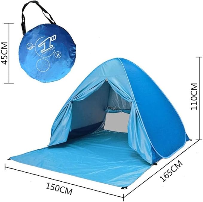 Automatic Pop Up Beach Tent Instant Portable Quick Sun Shelter for 2-3 Persons (Blue)