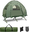 Safstar 5-in-1 Tent Cot Camping Cot Tent with Air Mattress Sleeping Bag Camping Cot Awning &amp Air Pillow Carrying Bag Off The Ground Tent Elevated Tent Cot for Camping Hiking Picnic Travel