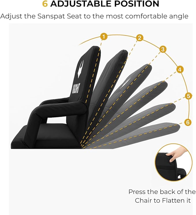 Stadium Seat with Back and Cushion: Regular 23” bleacher Chairs Stadium Chairs on Hard Benches. Recommended for Extra Space Comfort a Premium Chair for Bleachers