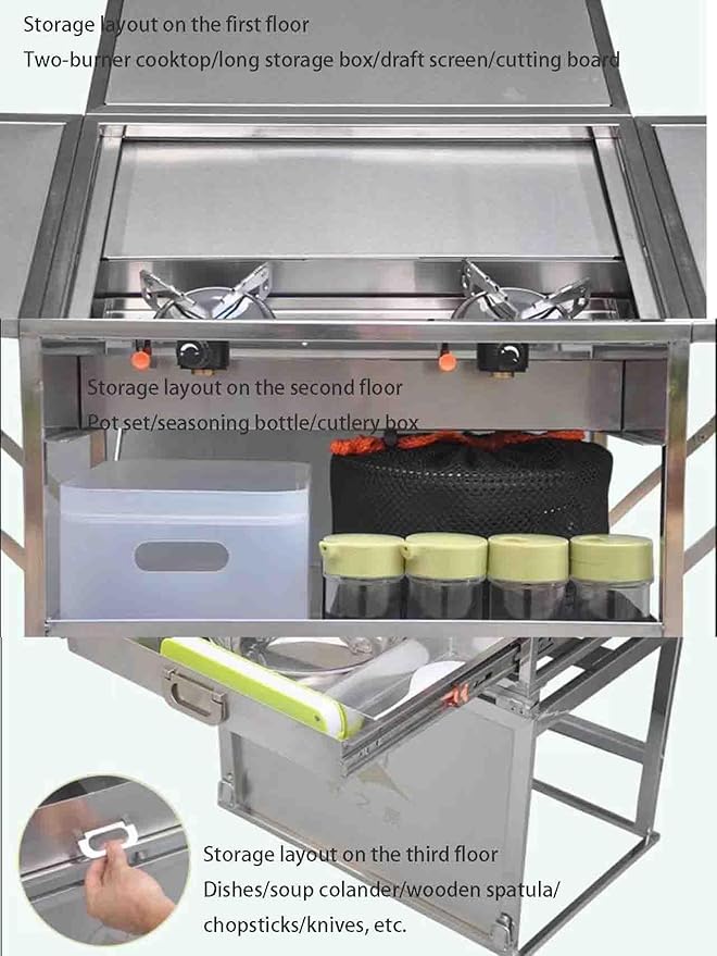 Outdoor Fold Car Mobile Kitchen ConsoleMobile Kitchen Outdoor Supplies Cooking Utensils Camping Picnicself-Driving Equipment