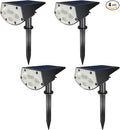 WBM Smart 20 LEDs Solar Landscape Spotlights IP67 Waterproof 2-in-1 Wireless Outdoor Security Lights for Yard Garden Driveway Porch Walkway Pool Patio 4 Pack