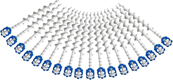 Homeon Wheels 18 Pcs Camping Ground Anchors Aluminum Screw Heavy Duty Metal Non-Rust Cast Tent Anchors for Securing Animals Tent Canopies Sheds Swing Sets Car Ports Trampoline