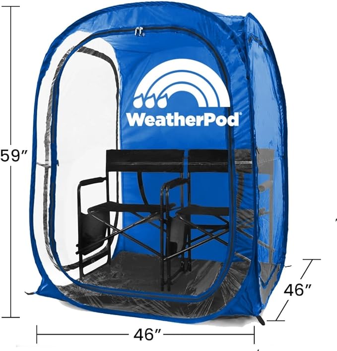 WeatherPod® The Original Shark Tank MyPod™ 1-2 Person Pop-Up Pod - Stay Warm Dry and Out of The Sun - Weather Pod for Sports Rain or Wind