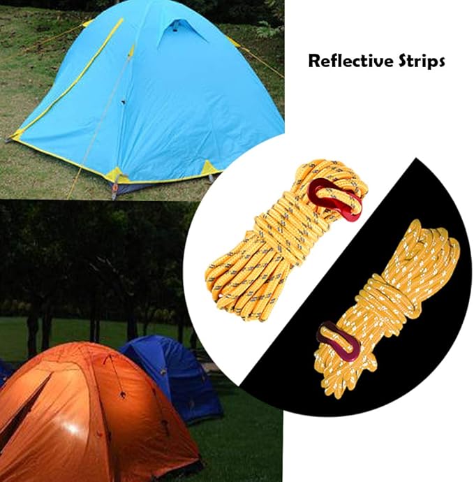 Haploon 12 Pack Tent Stake and Hammer Camping Accessories Kit Aluminum Tent Mallet Stake Hammer with 7 Inch Metal Tent Pegs Nylon Guyline Rope 4x13ft with Cord Adjuster and Canvas Storage Bag