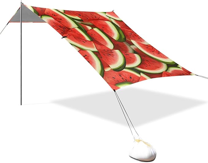 Beach Tent Sun Shelter Summer Watermelon Lightweight &amp Easy Setup Beach Shade Canopy for Camping Fishing