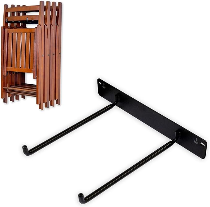 StoreYourBoard Chair Storage Rack Single – Heavy Duty Folding Chair Rack for Garage Organization Holds 50 lbs Chair Hangers for Folding Patio Beach &amp Camping Chairs