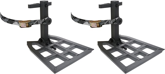 Hawk Helium Hammock Apex Full Aluminum Mobile Reliable Silent Hunting Platform with Tree Digger Teeth and Silent Use Attachment Pull Strap (2 Pack)