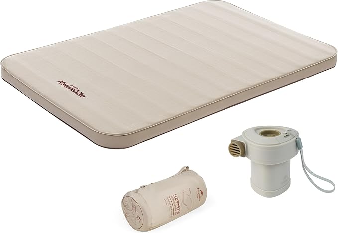 Naturehike Self Inflating Sleeping Pad Camping Air Mattress with Portable Mini Air Pump Inflatable Mattress for Home Camping Guests Double
