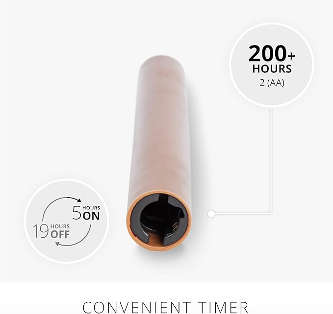 Luminara Flameless Candle Taper (1 x 9.5) Melted Top Real Wax Unscented Remote Ready Timer (Caramel Café)