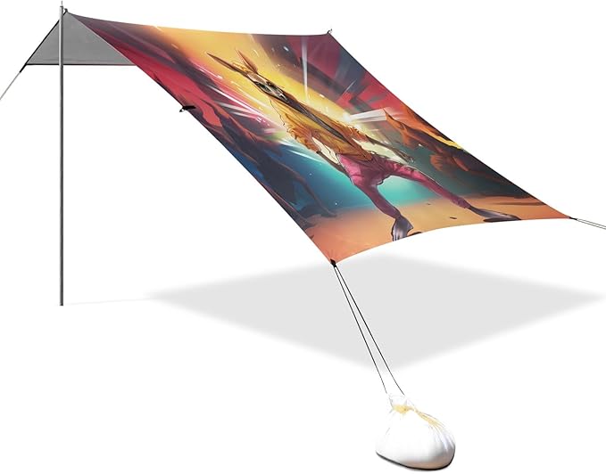 Camping Sun Shelters Fashion Kangaroo Dancing Beach Canopy 126 * 110.2in