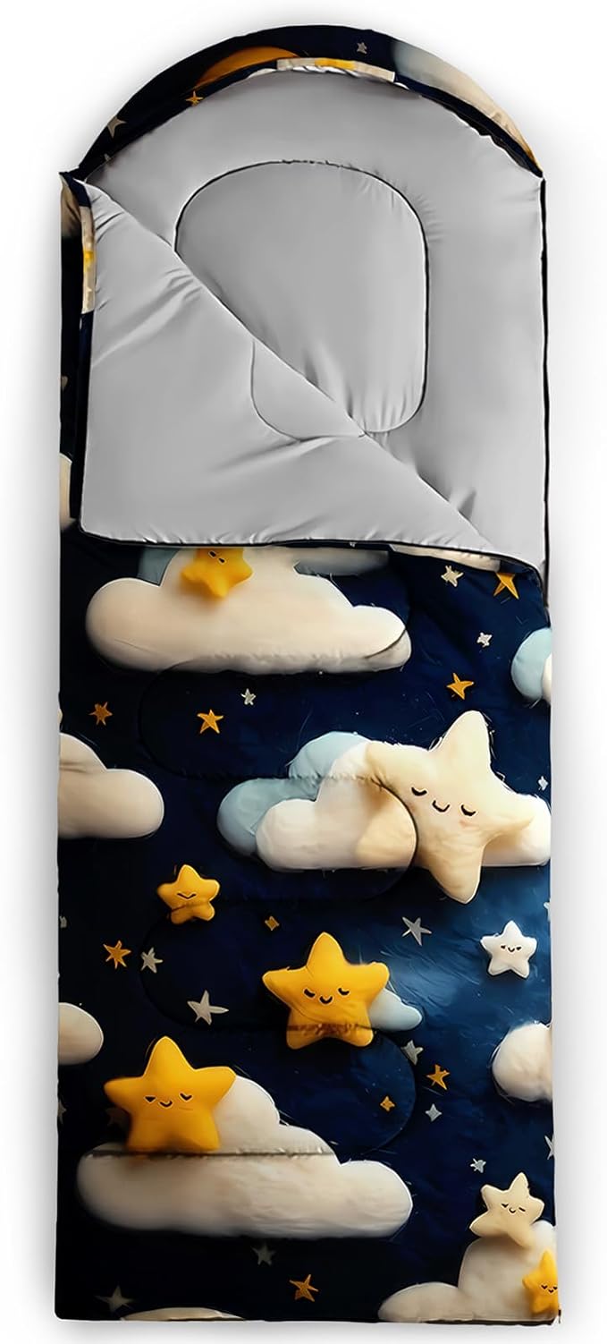 AILONEN Cartoon Camping Sleeping Bag for Boys Girls AdultsLightweight &amp Waterproof3 Season Warm &amp Cold WeatherPortablePrinted Sleeping BagTravelingCampingHiking