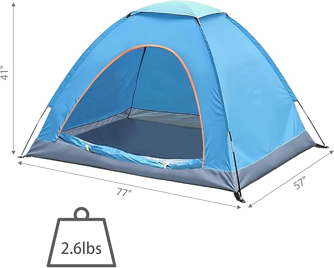 Tent for Camping - Lightweight Backpacking Tent with Rain Fly Waterproof &amp Windproof Easy Setup Portable Carry Bag - for Hiking Beach Outdoor Adventures