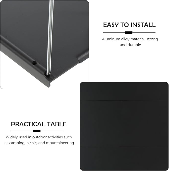 VILLCASE Foldable Picnic Table Aluminum Alloy Outdoor Camping Desk Lightweight Portable Beach Table for Hiking and Picnic Use