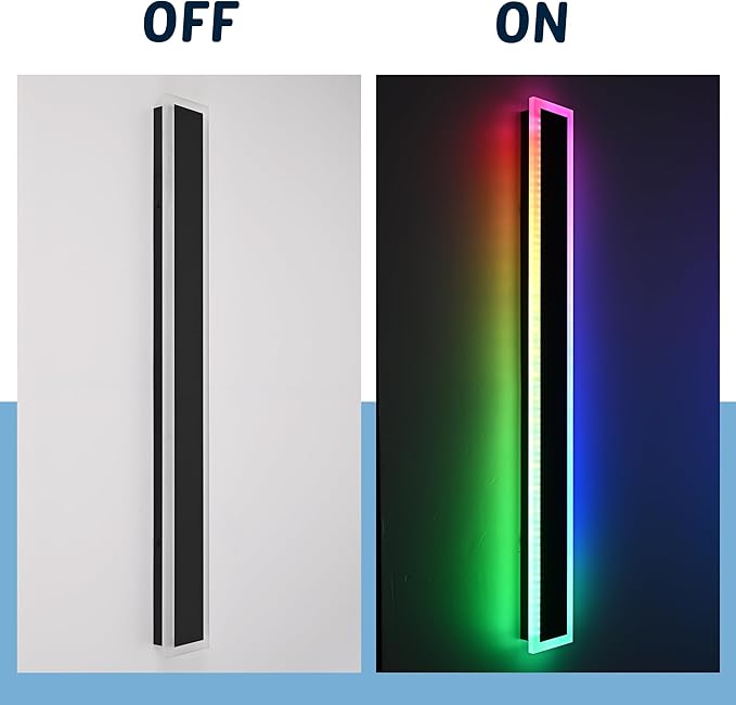 MELUCEE 2 Pack 32 Inch Long Outdoor RGB Wall Light Waterproof IP65 LED Wall Mount Lighting Fixture Outside Wall Sconce for House Garage Porch Courtyard Remote Control Included