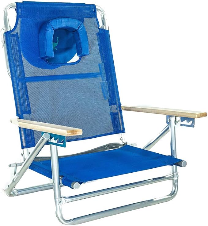 Ostrich SBSC-1016B South Adult Beach Lake Sand Lounging Chair Blue (2 Pack)