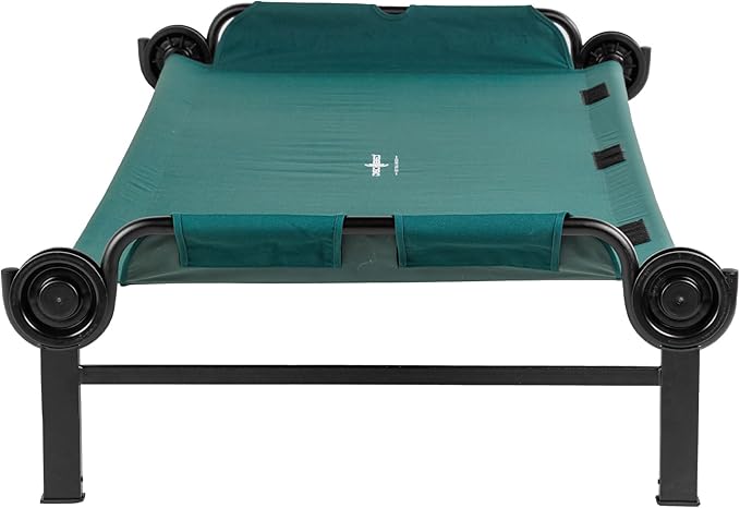 Disc-O-Bed XL Outdoor Modular 1 Person Single Camping Cot Portable Bed with 2 Height Options for Adults Sleep Solution for Tents Green