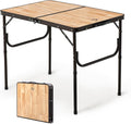Naturehike Folding Camping Table Portable Tables with Adjustable Legs 35.4×23.6×14.6 Inch Foldable Camp Pinic Tables with Carry Bag for Outdoor Camping BBQ Travel - Large Wooden