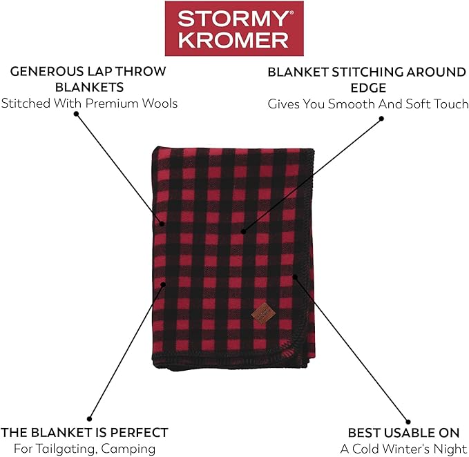 Stormy Kromer Plaid Wool Blanket Loden/Black One Size
