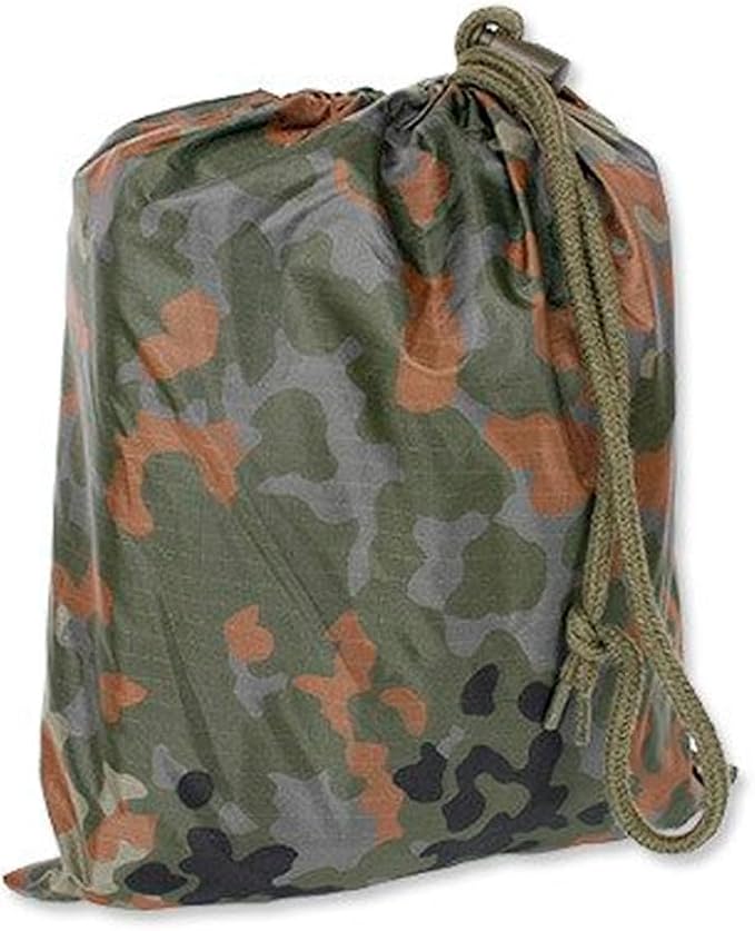 Mil-Tec Adult Ripstop Wet Weather Lightweight Waterproof Multi-Use Rain Poncho with Hood - Use as Bivouac Sack Shelter Tent