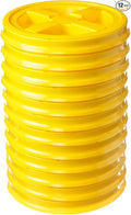 Gamma Seal Lids for 3.5 5 6 and 7 Gallon Buckets – Pack of 12 Yellow Gamma Lids – Food Grade BPA Free Reusable Lids Made in USA