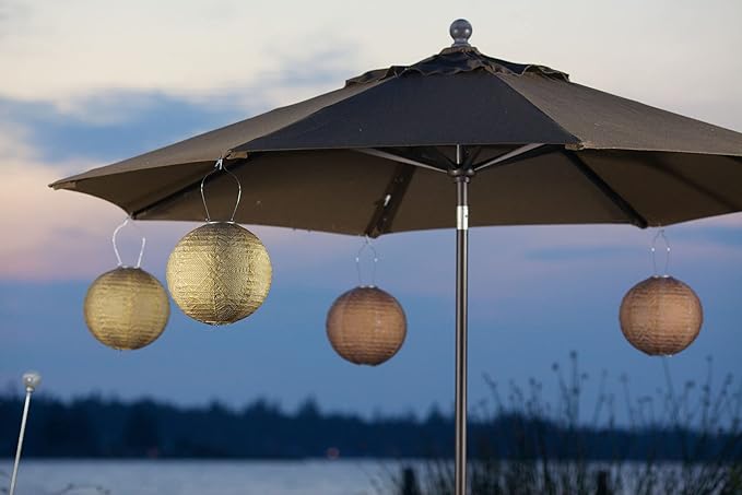 Allsop Soji Stella Market - 12 Handmade LED Outdoor Solar Lantern - Bronze