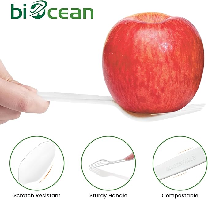 Extra Heavyduty Compostable Forks [200 Count7In] Disposable Cutlery No Plastic Forks Large Biodegradable Utensils Eco Friendly Silverware Serving Flatware for PartyDaily UseBBQPicnic